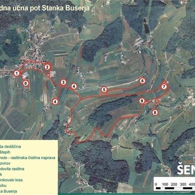 Zemljevid kraške vodne učne poti Stanka Buserja.