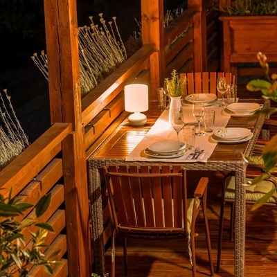 Enjoy the view of the Voglajna River valley and the hills of Resevna, Rifnik, and beyond.