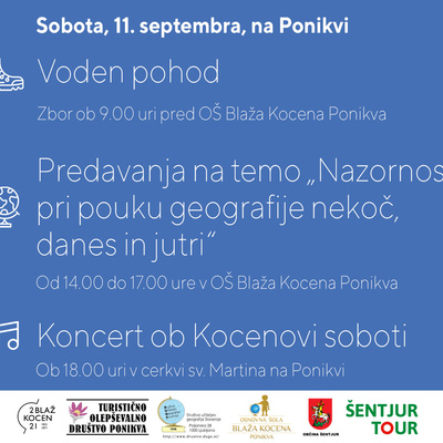 Kocenova sobota je del mednarodnega Kocenovega simpozija, ki poteka 10. in 11. septembra.