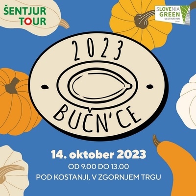 Bučn'ce 2023 bodo v soboto, 14. oktobra, med 9.00 in 13.00 pod kostanji v Zgornjem trgu v Šentjurju.