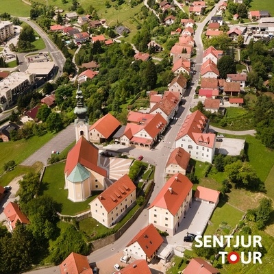 The picturesque historic centre of Šentjur is situated on a slope.