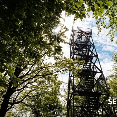 The metal lookout tower is 20 meters high.