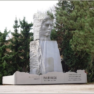 Na Mestnem trgu v Šentjurju so leta 1999 postavili kip Franja Malgaja, ki ga je iz granita izklesal kipar Kiar Meško.