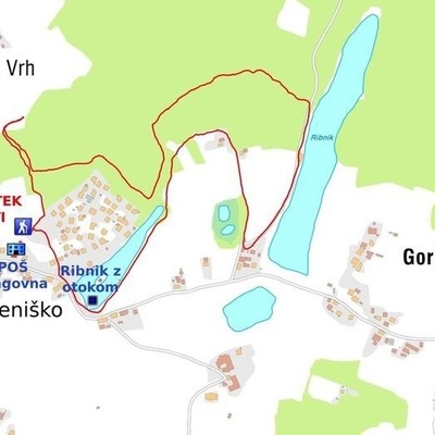 Zemljevid fitnes-treking verzije poti.